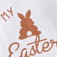 thumbnail image 5 of UngA My First Easter Baby Boy Outfit Bunny Short Sleeve Romper Pants Hat Infant Onesie Newborn Spring Summer Clothes (Brown,9-12 Months), 5 of 7