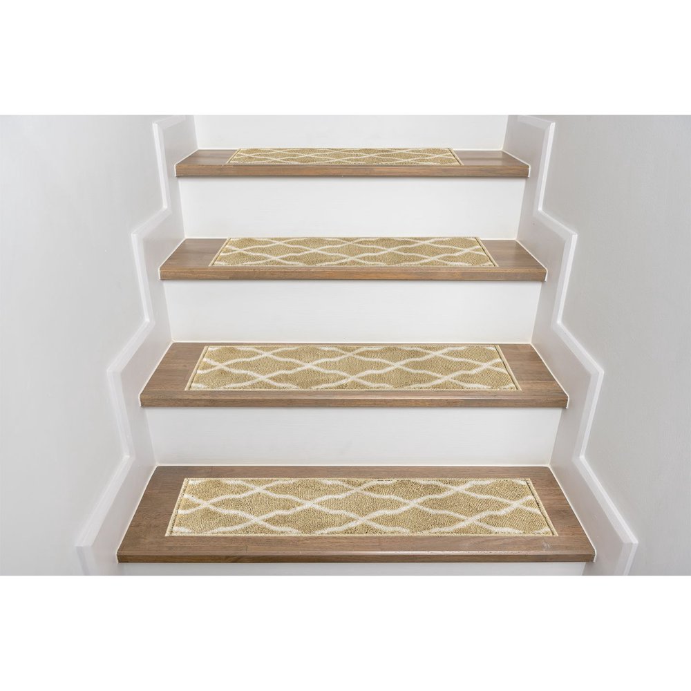 NonSlip Carpet Stair Treads, Pack of 13, Stair Treads, Beige Stair