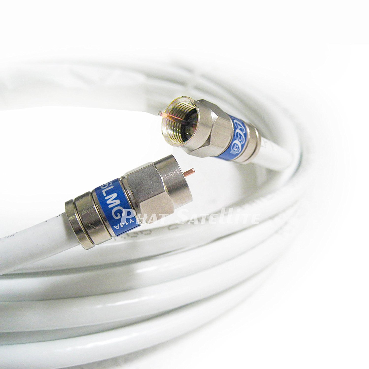 35ft WHITE RG6 Coaxial Cable Patch Cord Shielded PVC jacket RATED UL