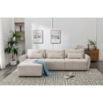 thumbnail image 2 of 113.3" Modular Sectional Sofa, Modern 3-Seat L-Shape with Movable Ottoman and USB Port, Convertible Oversized Sectional Couch for Living Room, Apartment, Office, Bedroom, Beige, 2 of 9