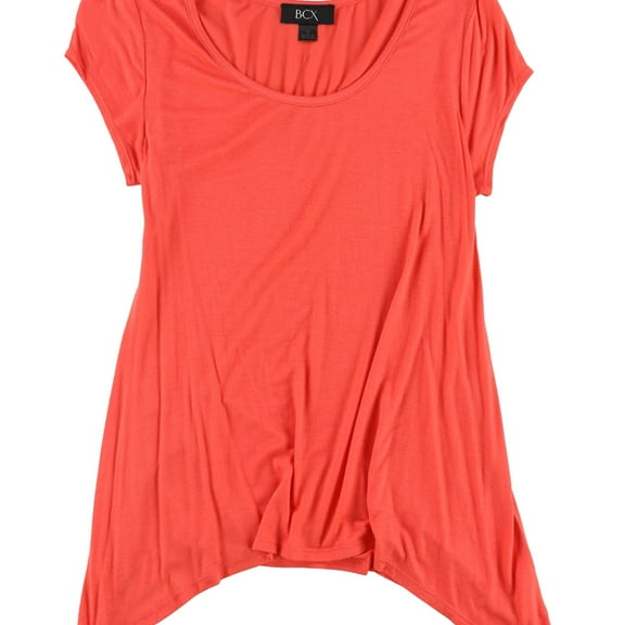BCX Womens Draped Basic T-Shirt, Red, Juniors, Small