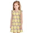 thumbnail image 1 of Fotbe Yellow Lemon Slices Vestido de Dormir para Niñas de 3 a 10 Años, Mangas Cortas, Estilo Princesa, Pijama Camisón con Mangas Voladas-Large, 1 of 6