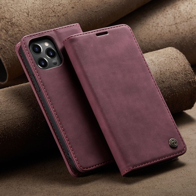 Flip Magnetic Leather Wallet Case For iPhone 15 14 Pro 13 11 12 Mini XS XR Max 7 8 SE 2022 Plus Cards Solt Stand Book Skin Cover Red For iPhone 11ProMax