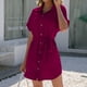 thumbnail image 1 of Vestido De Verano, Vestido De Camisa Con Botones Para Mujer, Color Puro, Manga Corta, Cómodo Para El Hogar LYUMO Otros, 1 of 6