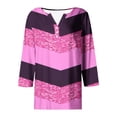 thumbnail image 5 of Blusas de Manga Corta para las Mujeres Impresas 3/4 Manga Cuello Redondo Blusa Casual, Ligero Diario Superior, 5 of 5