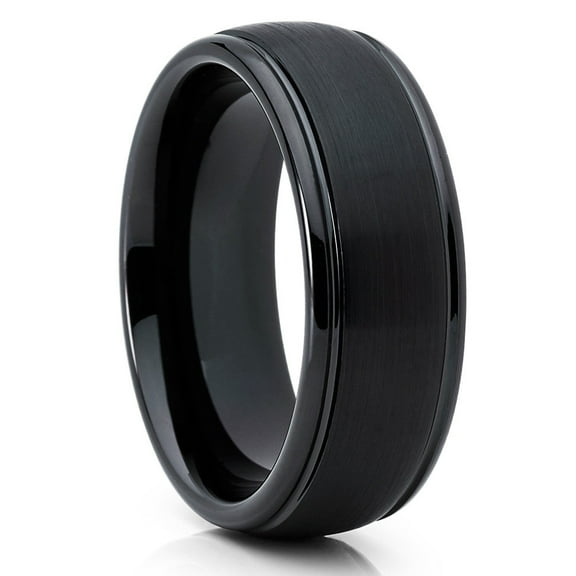 Black Wedding Ring,Black Tungsten Ring,Tungsten Carbide Ring,Man's Wedding Ring,8mm Wedding Ring,Engagement Ring