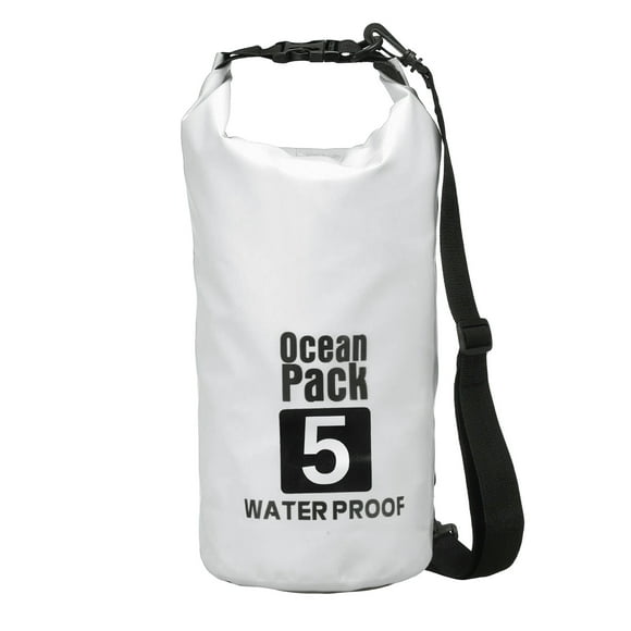 Uxcell Waterproof Dry Bag, Water Proof Bags with Whistle White 5L