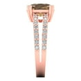 thumbnail image 3 of 3.96ct Cushion Cut Brown Champagne Crystal 14k Pink Rose Gold Engraving Statement Bridal Wedding Designer Ring Size 5.5, 3 of 5