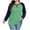 Womens Pullover Sky Blue, variant on Womens Plus Size T-Shirts, Raglan Long Sleeve Shirts for Women Fall Casual Loose Fit Oversized Color Patchwork Crewneck Tees