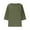 Army Green, variant on 3/4 Length Sleeve Womens Tops Summer Casual Plus Size Linen Shirts Loose Crew Neck Solid Color Blouses(S-5XL)