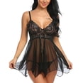 thumbnail image 2 of Camisón transparente para mujer, vestido babydoll sexy, ropa de dormir, 2 of 3