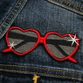 thumbnail image 2 of Rockabilly Red Heart Shaped Sunglasses Iron On Embroidered Patch, 2 of 3