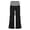 F158-Black, variant on FYDUU Girls Pants Fold Over Yoga Pants For Girls Color Block Striped Loose Wide Leg Casual Trousers Soft Comfortable Active Bottoms 5-6 Years