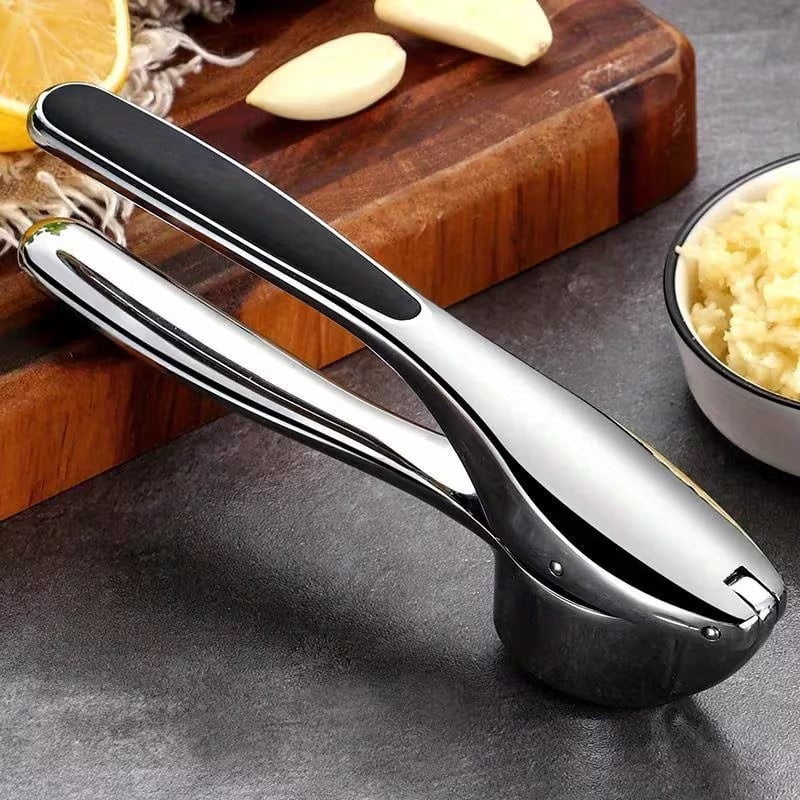 Multifunctional Stainless Steel Garlic Press - Manual Ginger and Garlic Crusher | Essential Kitchen Tool