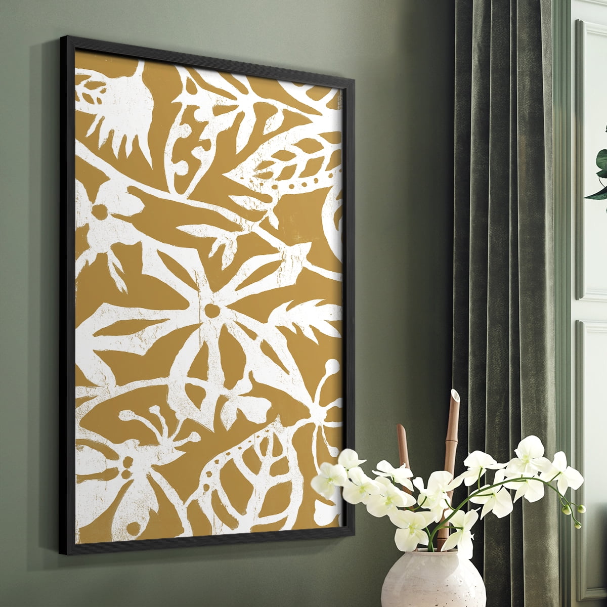 White On White IV V31 Framed Print in Black Solid Wood 22 x 28 Framed Print