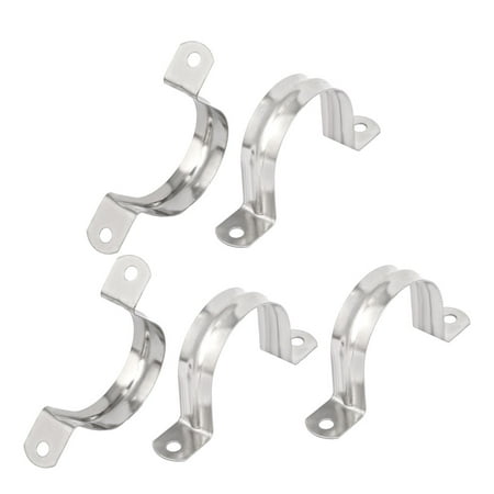 

M50 304 Stainless Steel Two Hole Pipe Straps Tension Tube Clip Clamp 5PCS