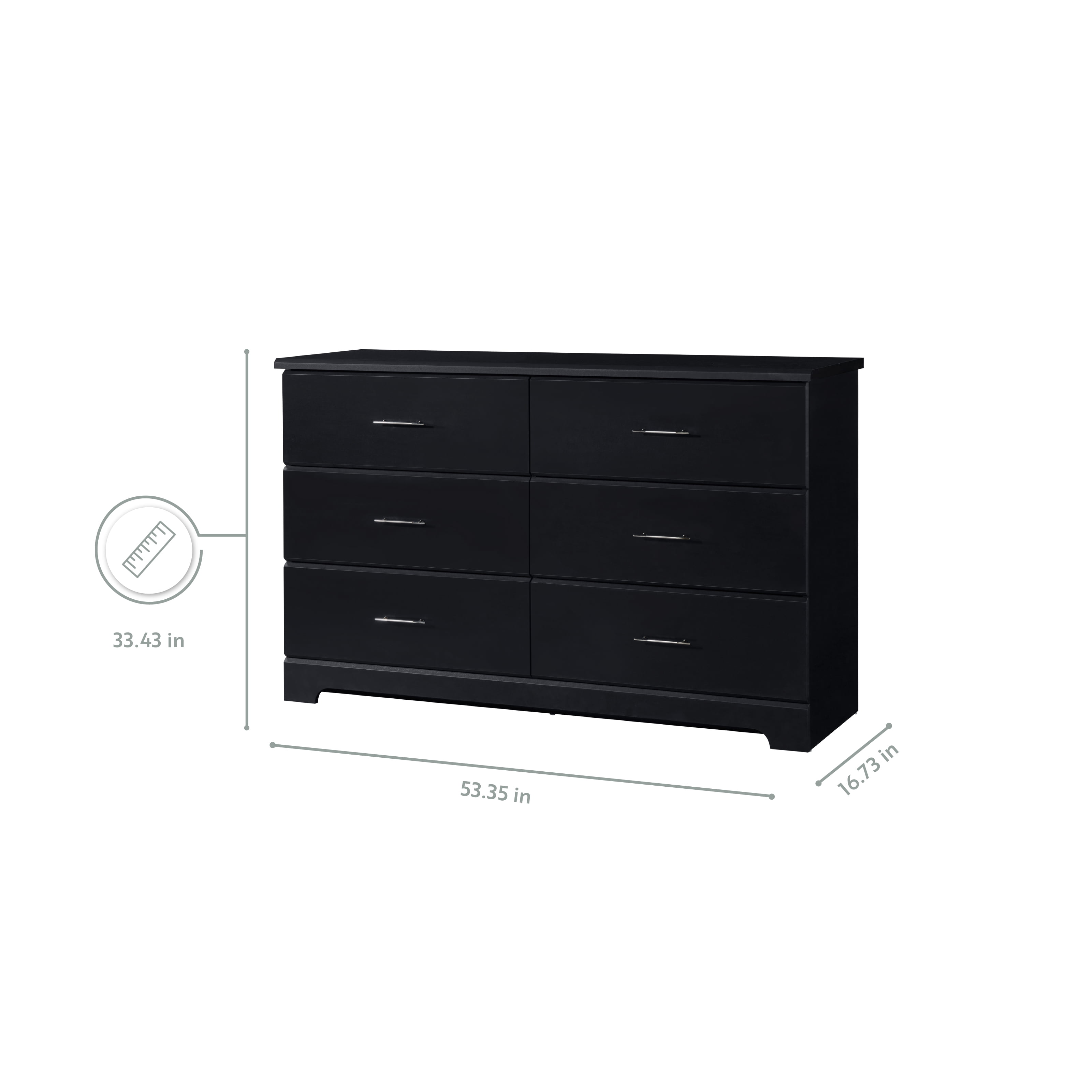 Storkcraft Brookside 6 Drawer Nursery Double Dresser, Driftwood