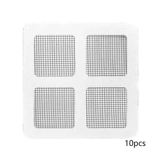 Filtro adhesivo desechable para desagüe de fregadero de cocina y baño, paquete de 10 unidades. Atrapa pelos, evita obstrucciones, protector de tuberías, parche de malla plástica, tapón de residuos