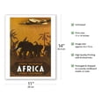 thumbnail image 2 of West Africa - Equatorial Africa - Elephants - Vintage Airline Travel Poster by Vincent Guerra c.1946 - Fine Art Matte Paper Print (Unframed) 11x14in, 2 of 4