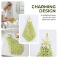 thumbnail image 6 of REGALWOVEN 2 Pack Cute Flower Chenille Hanging Hand Towels, Soft Absorbent, Quick Dry Decorative Towels for Kitchen, Bathroom Green 12" x 12", 6 of 7