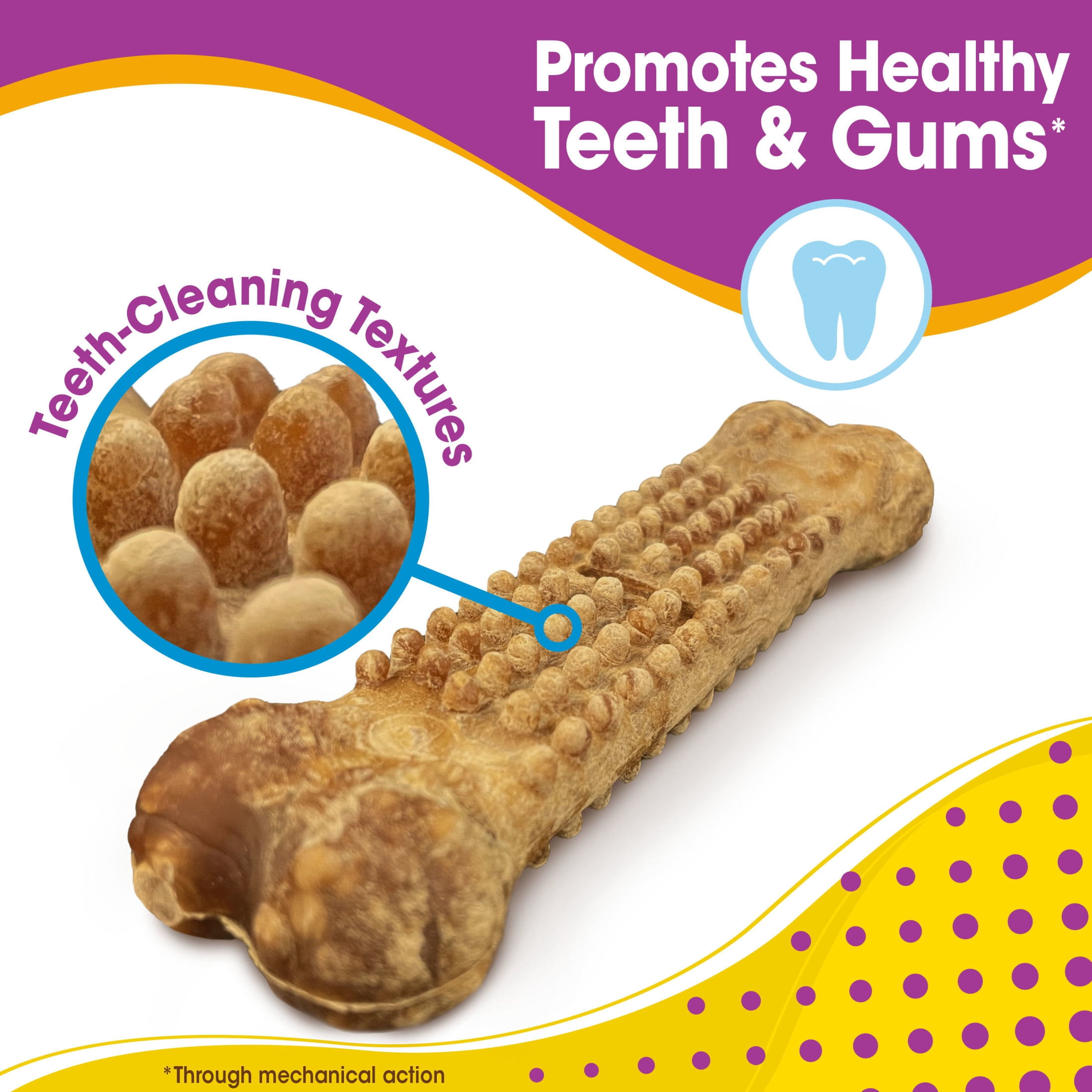 Nylabone Nubz Natural Dog Treats for Large Dogs, Bacon Flavor Dog Bones, Jumbo - Up to 50 lbs., 6 oz Pack, 2 Count