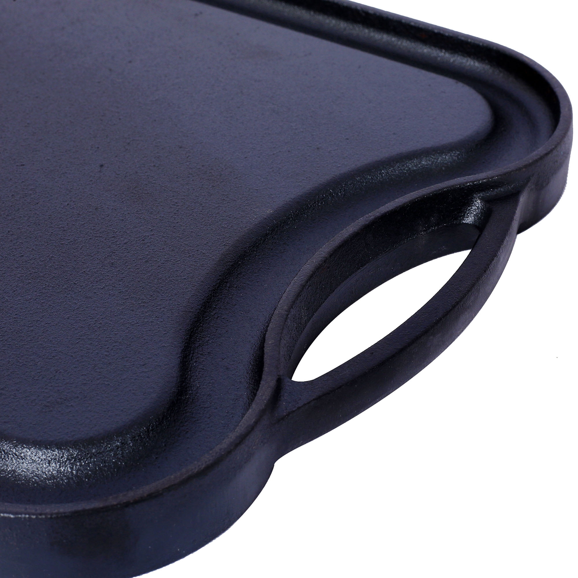 Pre-Seasoned Cast Iron Reversible Grill Griddle Black 20 Inch by 10 Inch Dual-Sided Cookware