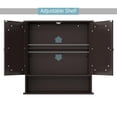 thumbnail image 3 of Pemberly Row Armoire de Rangement pour Salle de Bain à Double Porte Miroir Brun, 3 of 8
