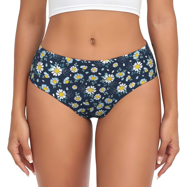 Balery Daisy Floral B Ropa Interior de Algodón para Mujer con Dibujo – Braguitas Cómodas y Elásticas, Estilo Clásico-Medium