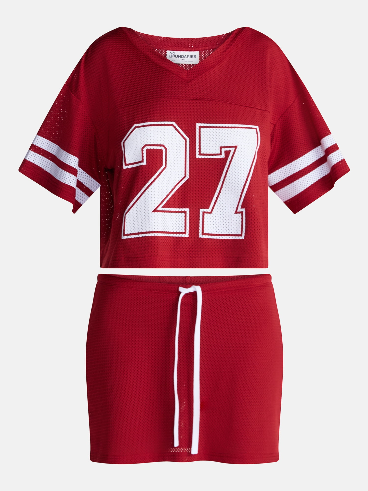 No Boundaries Jersey Top and Skort Set, 2-Piece, Women's XXS-4X