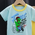 thumbnail image 5 of KPOPLK Toddler Boys Clothes Kids Cotton Clothing Fun Cool Summer Short Sleeve Tee Top Outfit Wear in Night 2 Piece Set Size 6-12 Months,Light Blue, 5 of 5