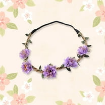 MSJUHEG Crown of Thorns Headpiece,Flower Headpiece,Flower Headband,Fairy Crown,Flower Crown,Summer Wreath Headband Small Rose Headband Girl Adult Headwear Purple One Size