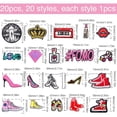 thumbnail image 3 of 20pcs Pretty Embroidered Iron on Patches Lipstick Sexy Mouth High Heel Shoes Cosmetics Sew on Appliques Decorative Repair Patch for Women DIY Clothing Dress Bag Hat Craft, 3 of 8