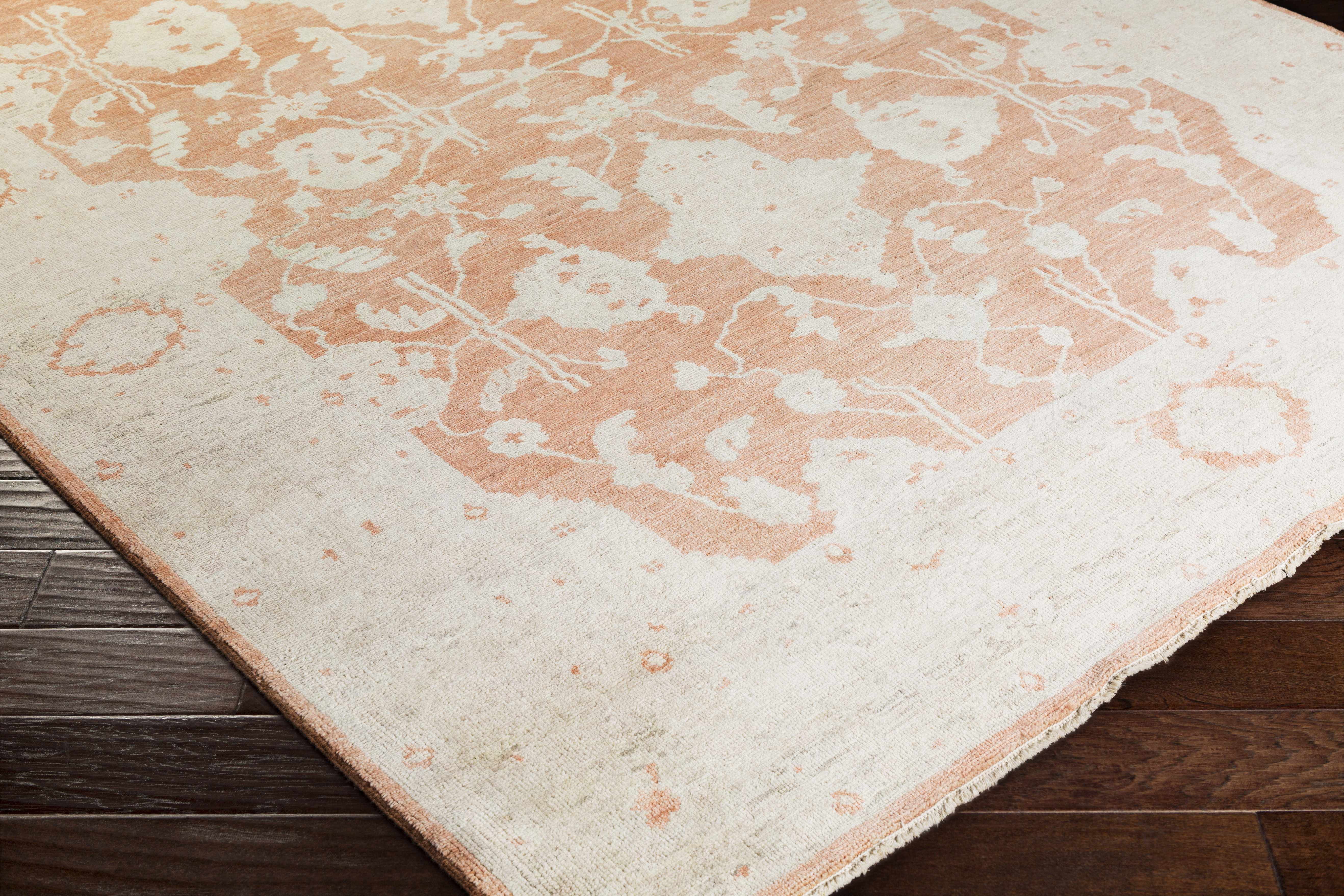 Hauteloom Seney Wool Living Room, Bedroom Area Rug - Traditional - Beige, Dusty Pink, Light Gray - 10' x 14'