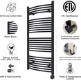 thumbnail image 5 of HEATGENE Smart Towel Warmer with Timer and Temperature Control, Large Liquid Filled Smart Towel Heated Rails, Plug-in/Hardwired Towel Rack Heater Compatible Matte Black, 5 of 9