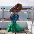 thumbnail image 6 of Arvbitana Women Mermaid Skirt Fancy Long Tail Dress with Asymmetric Mesh Panel, 6 of 6