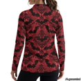 thumbnail image 2 of Jeiento Women's Red Bats Golf Shirts, V Neck Sun Protection Sports Tops, Long Sleeve Moisture Wicking Shirts for Workout and Hiking, 2 of 7