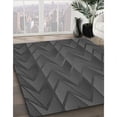 thumbnail image 3 of Ahgly Company Machine Washable Indoor Round Transitional Dark Gray Black Area Rugs, 5' Round, 3 of 7