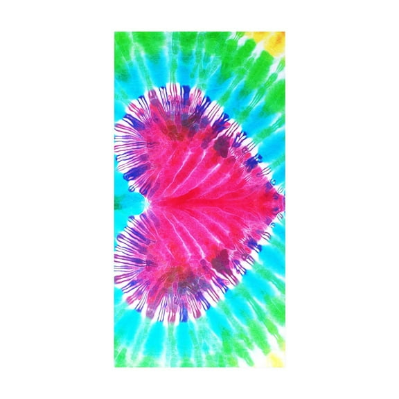 Tie Dye Printed Beach Towel, Absorbent Bath Towel, Soft Quick-Dry Beach Towel for Beach Vacation Swimming Pool Spa Bathroom Home Use