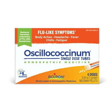 Boiron Oscillococcinum Unit Dose, Homeopathic Medicine for Flu-Like Symptoms, 6 Doses