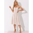 thumbnail image 4 of DARING DIVA Women's Halter Sleeveless Lace Up Floral Midi Dresses XL Pink, 4 of 6