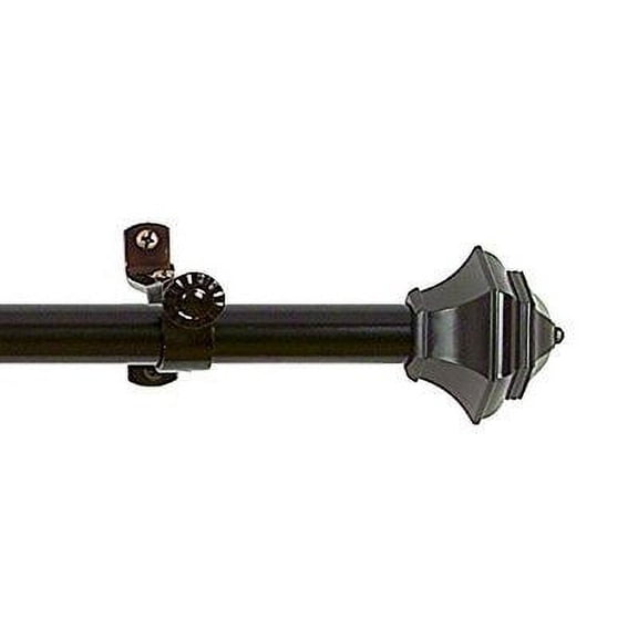 achim home furnishings buono ii jordan curtain rod with finials, 28-inch extends to 48-inch