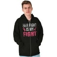 thumbnail image 5 of Breast Cancer Her Fight Pink Ribbon Zip Hoodie Sweatshirt Women Brisco Brands S, 5 of 6