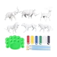thumbnail image 4 of de pintura de animales, juguetes de animales, proyectos de arte, estatuas con , pintura de modelos de animales sin pintar para niños de 8, 4 of 8