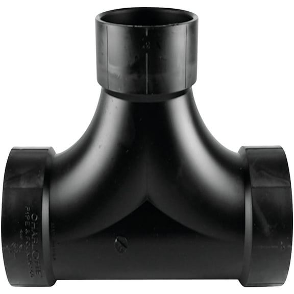 Charlotte Pipe 3 in. Schedule 40 3 in. Dia. x Hub Hub ABS DWV Flush Cleanout Tee