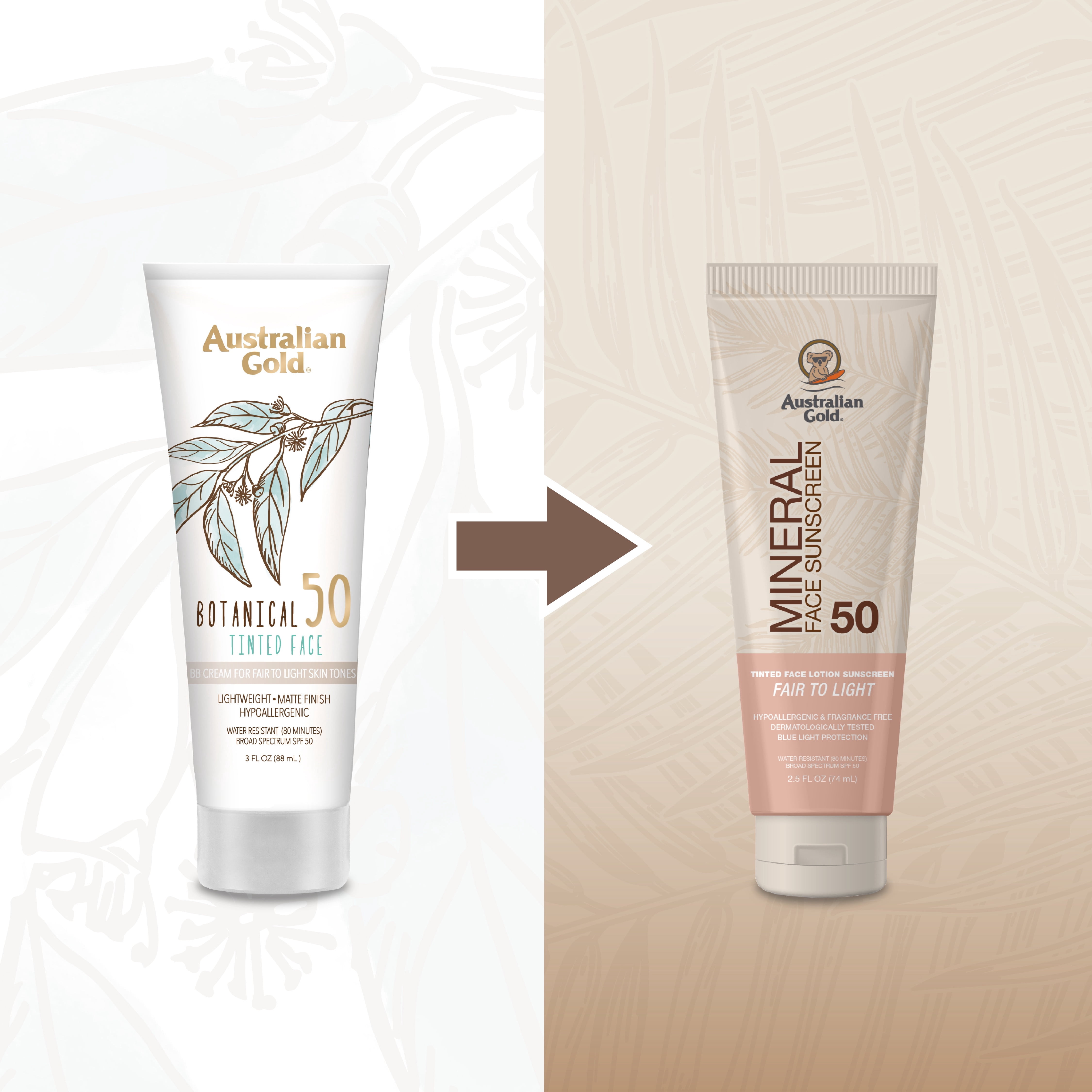 Australian Gold Mineral Tinted Face Lotion Fair to Light - Non-Greasy, Hypoallergenic, Fragrance-Free, SPF 50, 2.5 fl. oz