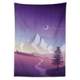 thumbnail image 3 of Ambesonne Northwoods Tablecloth Rectangular Table Cover, Mountain Scenery, 60"x90", Violet Pink Pale Grey, 3 of 4