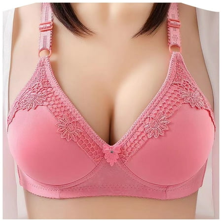 YHGFVOKJ Bras for Women Stretch Fabric No Underwire Seamless Bralettes Wireless Comfort-strap Soft Support Everyday T Shirt Bras Backless Bra Watermelon Red 42