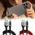 thumbnail image 2 of 120W 6A USB to Type-C Data Cable with Fast Charging, LED Digital Display, Intelligent Power-Off, and Overcharge Prevention for Phones, Nickel-Tungsten Alloy Connector, Nylon Cord Design, 2 of 7