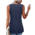 thumbnail image 3 of Grianlook Women Tank Tops Plain Vest Solid Color T Shirts Ladies Fashion Pullover Basic Sleeveless Tee Blue XL, 3 of 3