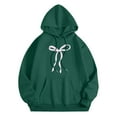 thumbnail image 4 of XIAOCHA Mens Bow Letter Print Hoodie Oversized Long Sleeve Hooded Pullover Hoodie Soft Feminine Casual Hoodies, 4 of 7